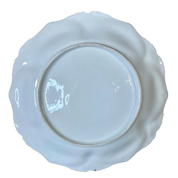 Vintage Porcelain Salad Plates Set of Two 7.5 Inch Gold Rimmed Floral Pattern - Picture 4 of 5